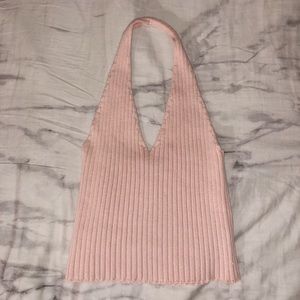 Halter Crop Top - Baby Pink